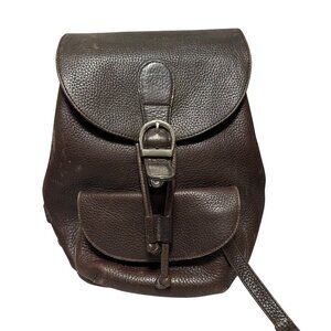 Eddie Bauer Vtg 90s Pebbled Leather Backpack Rucksack Purse Hiking Day School